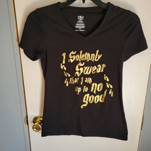 I Solumnly Swear That I'm Up to No Good Metallic Print Tee